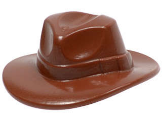 Lego NEW - Minifigure Headgear Hat Wide Brim Outback Style (Fedora)~ [Reddish Brown]