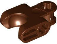 Lego (N) ~ Technic Axle Connector 2 x 3 with Ball Joint Socket - Closed Sides Str ~ [Reddish Brown]
