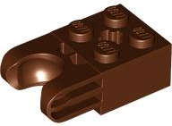 Lego (N) ~ Technic Brick Modified 2 x 2 with Ball Socket and Axle Hole - Straight ~ [Reddish Brown]