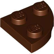 Lego (N) ~ Plate Round Corner 2 x 2 ~ [Reddish Brown]