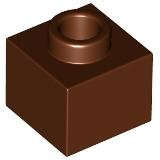 Lego (N) ~ Brick Modified 1 x 1 x 2/3 with Open Stud ~ [Reddish Brown]