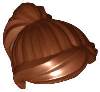 Lego NEW - Reddish Brown Minifigure Hair Female Ponytail and Swept Sideways Fringe