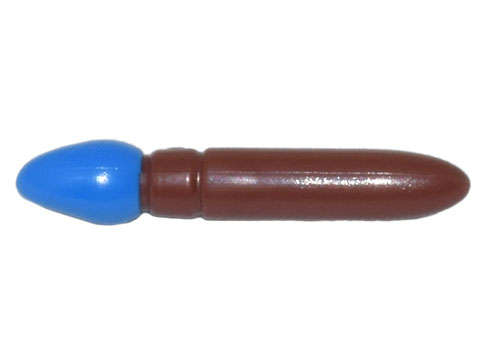Lego (N) ~ Minifigure Utensil Paint Brush with Molded Blue Bristles Pattern ~ [Reddish Brown]