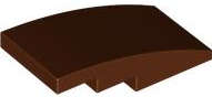 Lego (N) ~ Slope Curved 4 x 2 ~ [Reddish Brown]