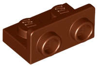 Lego (N) ~ Bracket 1 x 2 - 1 x 2 Inverted ~ [Reddish Brown]
