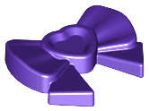 Lego (N) ~ Friends Accessories Hair Decoration Bow with Heart Long Ribbon and Small  ~ [Dark Purple]