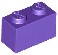 Lego Used - Brick 1 x 2~ [Dark Purple]