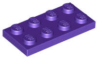 Lego (U) ~ Plate 2 x 4 ~ [Dark Purple]