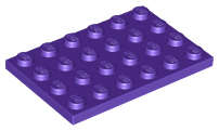 Lego (N) ~ Plate 4 x 6 ~ [Dark Purple]