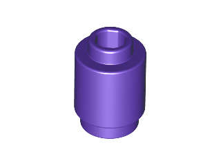 Lego (N) ~ Brick Round 1 x 1 ~ [Dark Purple]