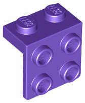 Lego (N) ~ Bracket 1 x 2 - 2 x 2 ~ [Dark Purple]