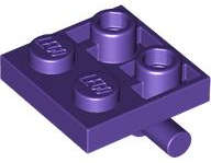 Lego (N) ~ Plate Modified 2 x 2 with Bar on Bottom ~ [Dark Purple]