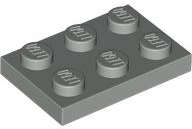 Lego (U) ~ Plate 2 x 3 ~ [Light Gray]