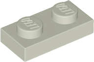 Lego (U) ~ Plate 1 x 2 ~ [Light Gray]