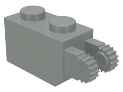 Lego (U) ~ Hinge Brick 1 x 2 Locking with 2 Fingers Vertical End ~ [Light Gray]