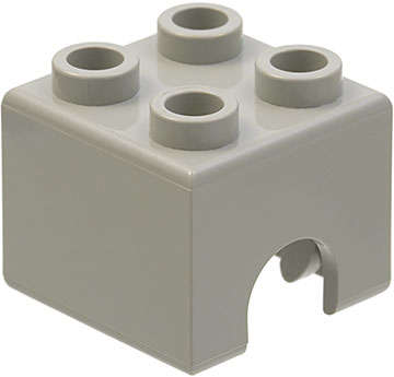 Lego (U) ~ Technic Engine Piston Square 2 x 2 ~ [Light Gray]