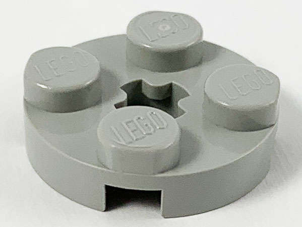 Lego (U) ~ Plate Round 2 x 2 with Axle Hole ~ [Light Gray]