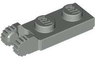 Lego (U) ~ Hinge Plate 1 x 2 Locking with 2 Fingers on End ~ [Light Gray]