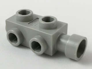 Lego (U) ~ Brick Modified 1 x 2 x 2/3 with Studs on Sides and Extended Stud Receptac ~ [Light Gray]
