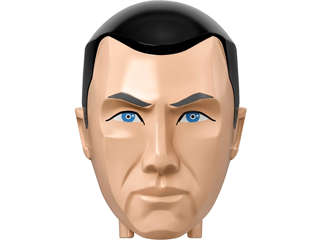 Lego (N) ~ Large Figure Head Modified SW Chirrut Îmwe Pattern (Imwe) ~ [Light Nougat]