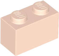Lego (N) ~ Brick 1 x 2 ~ [Light Nougat]
