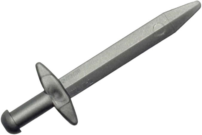 Lego (N) ~ Minifigure Weapon Sword Greatsword Pointed with Thick Crossguard ~ [Flat Silver]