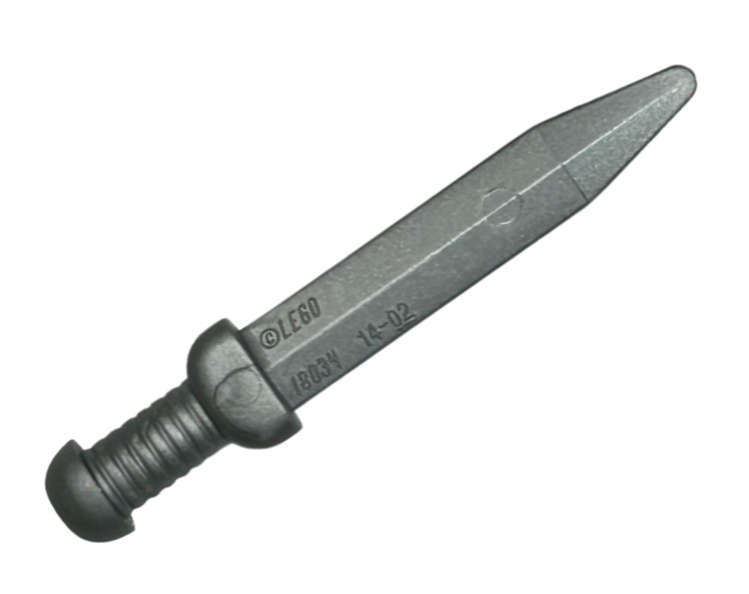 Lego (N) ~ Minifigure Weapon Sword Roman Gladius with Thick Crossguard ~ [Flat Silver]