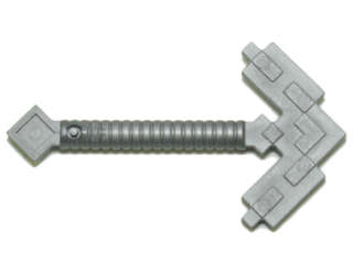 Lego NEW - Minifigure Utensil Pickaxe Pixelated (Minecraft)~ [Flat Silver]