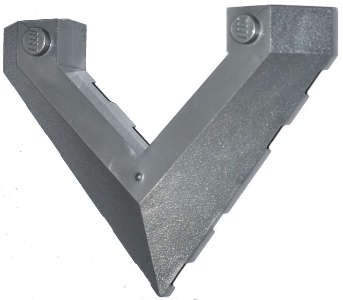 Lego (U) ~ Wedge 6 x 8 Pointed Cutout ~ [Flat Silver]