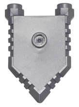 Lego Used - Minifigure Shield Pentagonal with Grooved Edges~ [Flat Silver]
