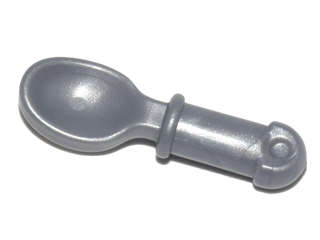 Lego (N) ~ Minifigure Utensil Spoon - Handle with Round End ~ [Flat Silver]