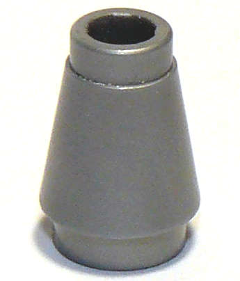 Lego (U) ~ Cone 1 x 1 with Top Groove ~ [Flat Silver]