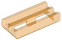Lego (N) ~ Tile Modified 1 x 2 Grille with Bottom Groove ~ [Trans-Orange]
