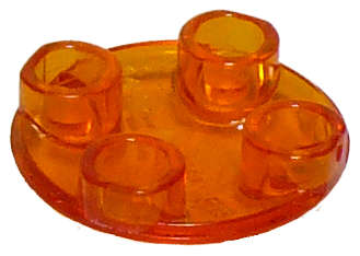 Lego (U) ~ Plate Round 2 x 2 with Rounded Bottom (Boat Stud) ~ [Trans-Orange]