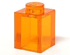 Lego (N) ~ Brick 1 x 1 ~ [Trans-Orange]