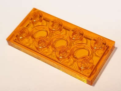 Lego (N) ~ Plate 2 x 4 ~ [Trans-Orange]
