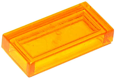 Lego (N) ~ Tile 1 x 2 ~ [Trans-Orange]