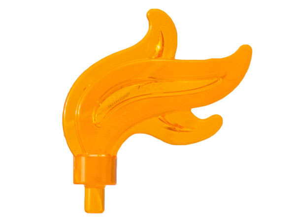 Lego (U) ~ Minifigure Plume Feather Triple Compact / Flame / Water with Small Pin ~ [Trans-Orange]