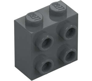 LEGO Dark Stone Gray Brick 1 x 2 x 1.6 with Studs on One Side (22885) - Premium Quality New Part