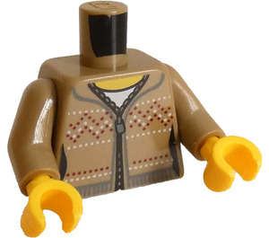 LEGO Dark Tan Female Zipper Sweater Torso (3814 / 76382)