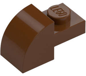 LEGO Reddish Brown Slope 1 x 2 x 1 Curved with Plate (5841) - Premium Quality New Part