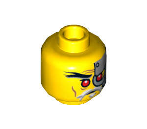 LEGO Yellow Evil Wu Minifigure Head (3626 / 16214)