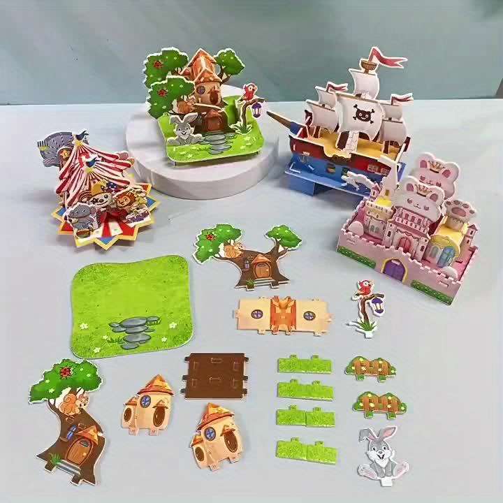 Building Toy Architectural Model Toy Set Model Random Quantity 4 Pcs