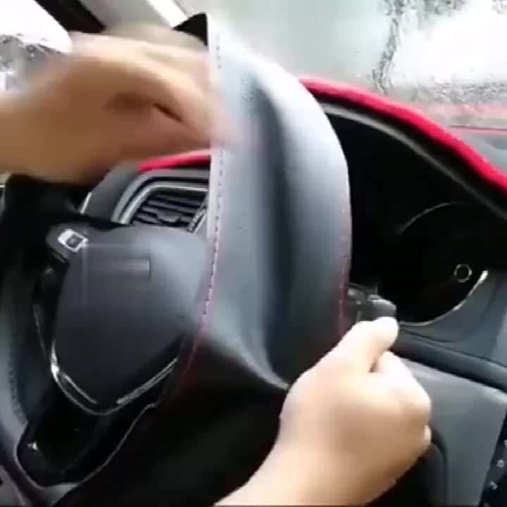 Car Steering Wheel Cover Black Thread