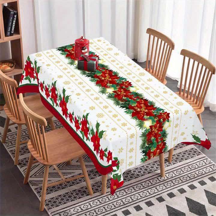 Christmas Tablecloth Size 130X220Cm Or 4.26Ftx7.21Ft