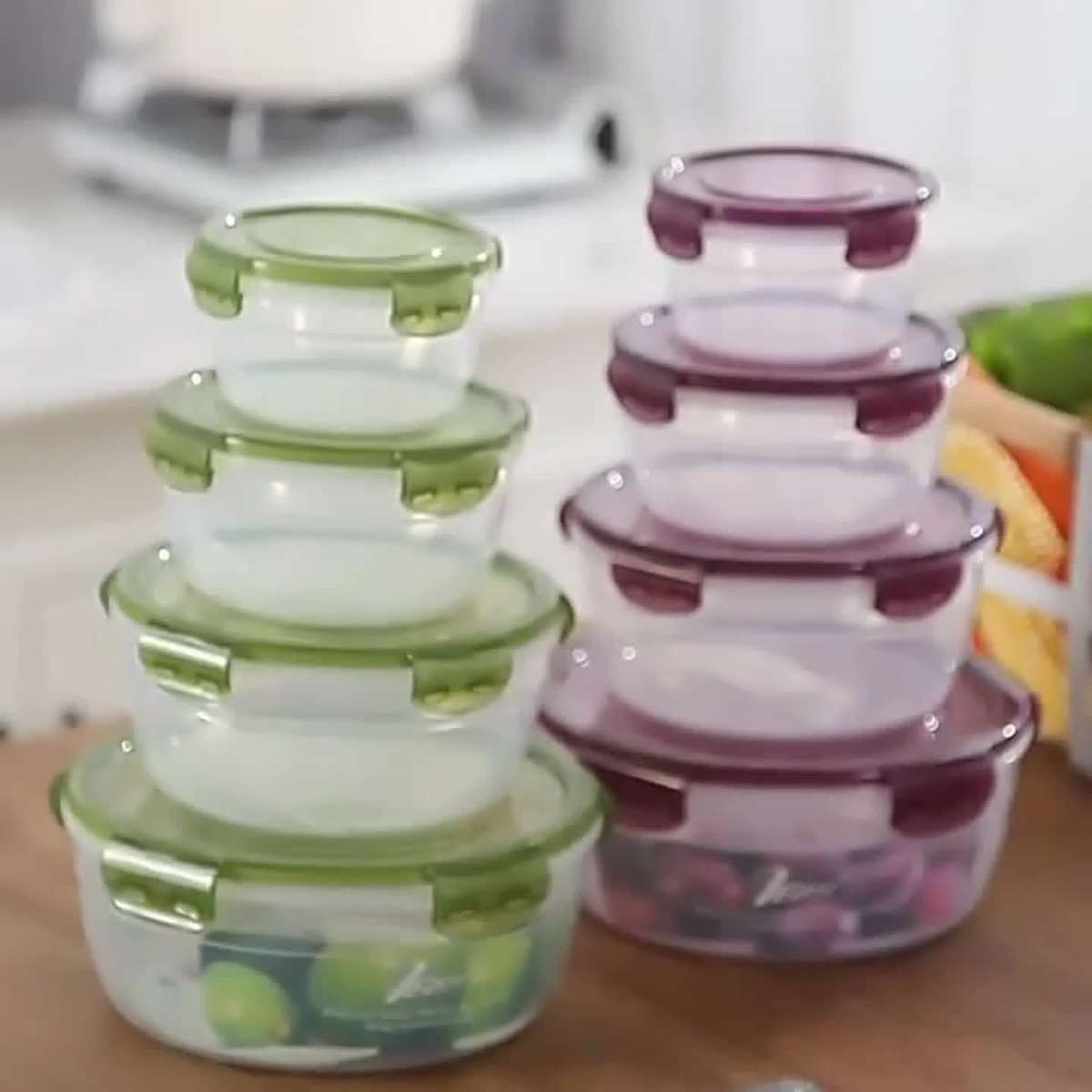 Food Cover Color Green Quantity 8 Piece Set  4 Containers  Add  4 Lids