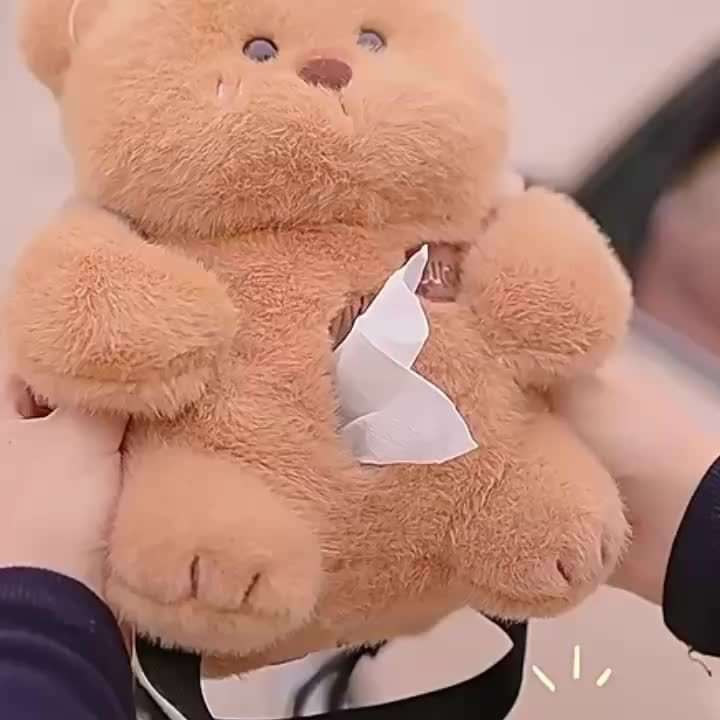 Car Tissue Box Style Fat Brown Bear