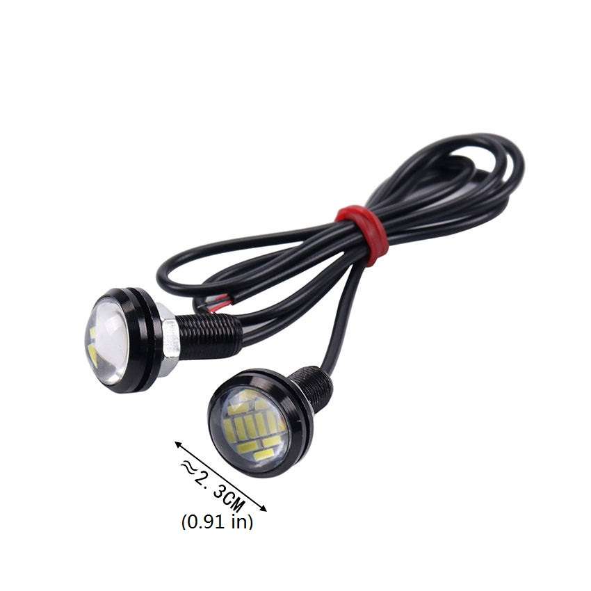 2pcs Bright LED License Plate Lights 23mm Eagle Eye Design 12SMD