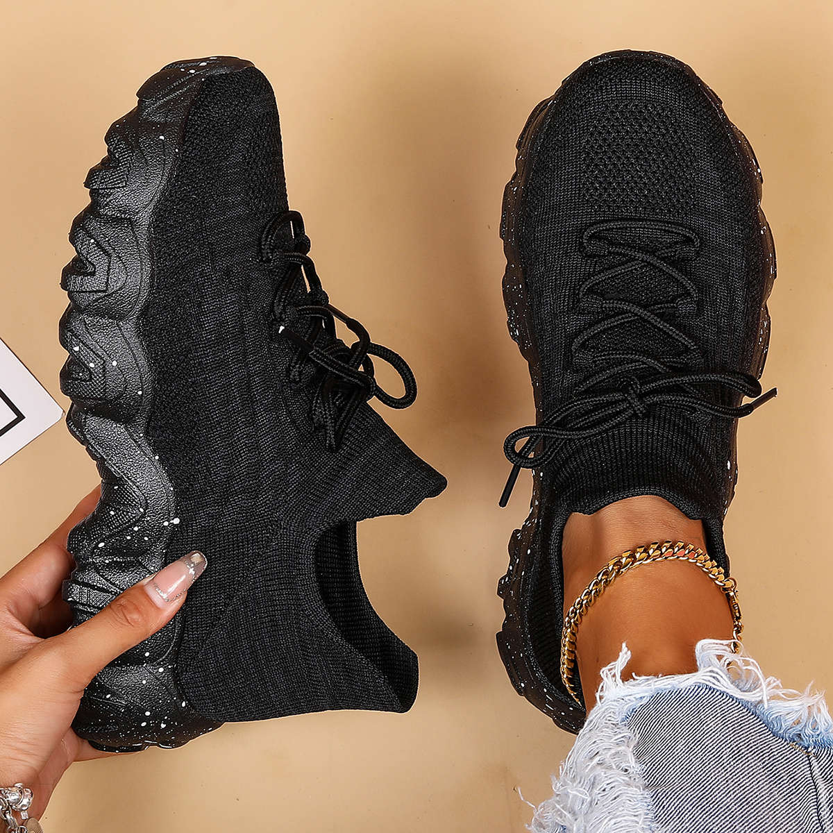 Women S Sneakers Color Black Sizeuk 6.5