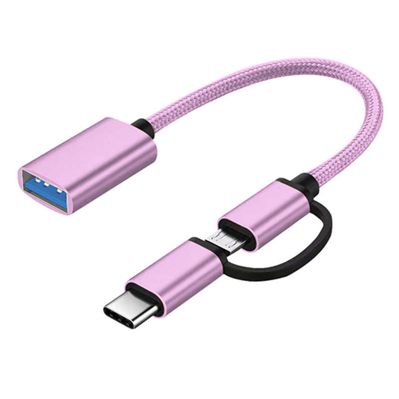 1pc 2in1 USB OTG Adapter Cable Versatile Converter for Multiple Devices Durable and Flexibl